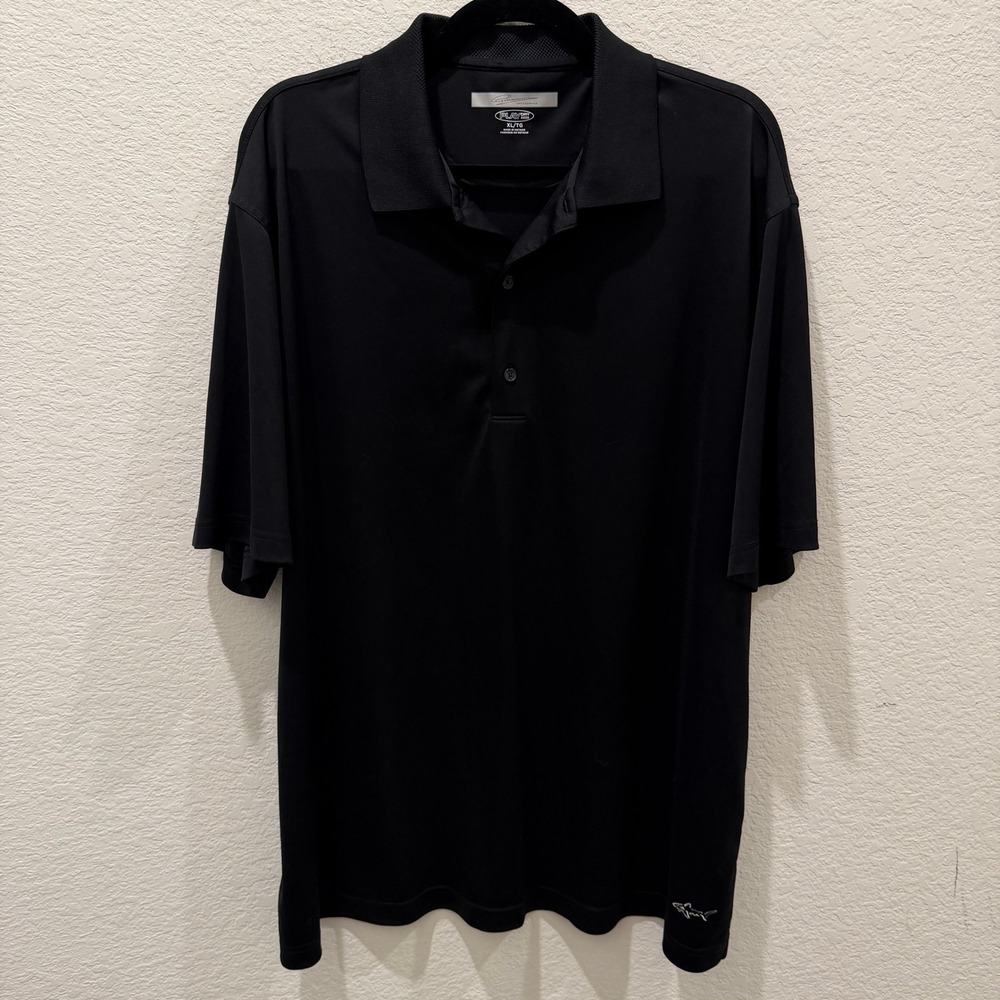 Greg Norman Play Dry Mens Polo Shirt XL Black Short Sleeve Golf Performance Top